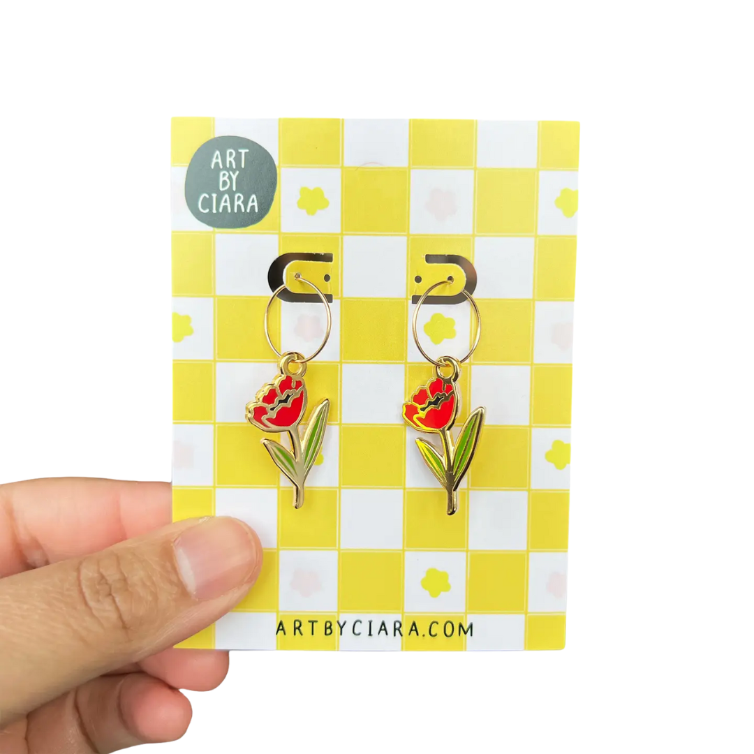 Gold Filled Tulip Hoop Earrings