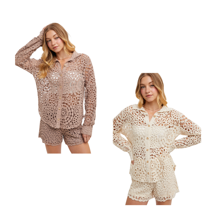 Crochet Button Down Shirt