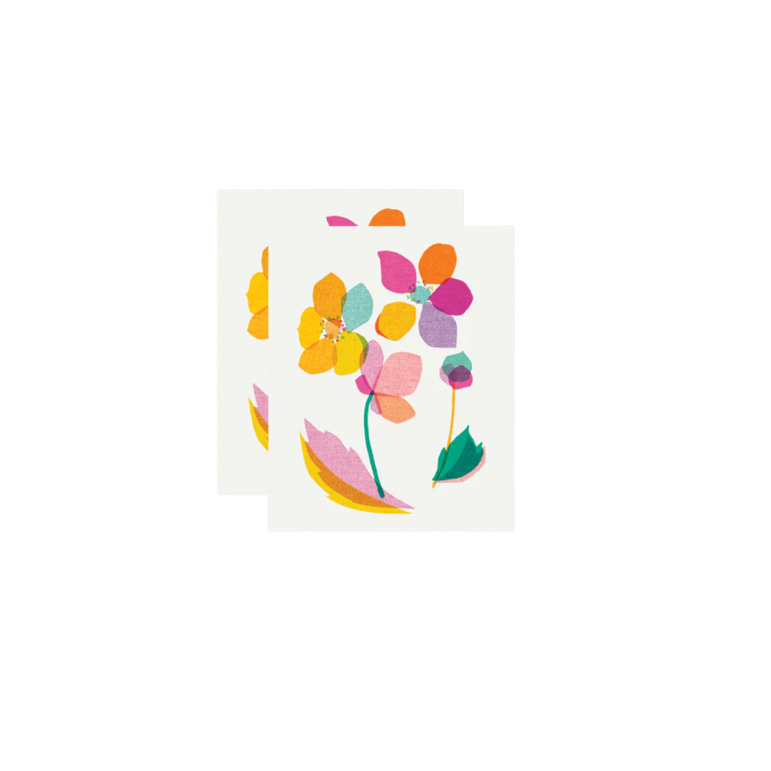 Anemone Flowers Tattoo Pair