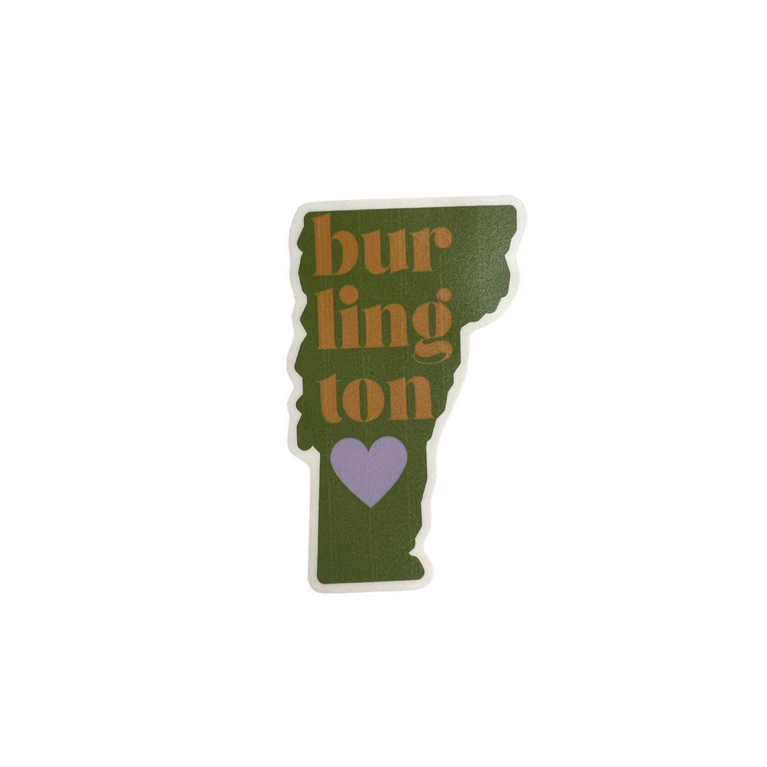 Burlington Love Silhouette Vermont Sticker