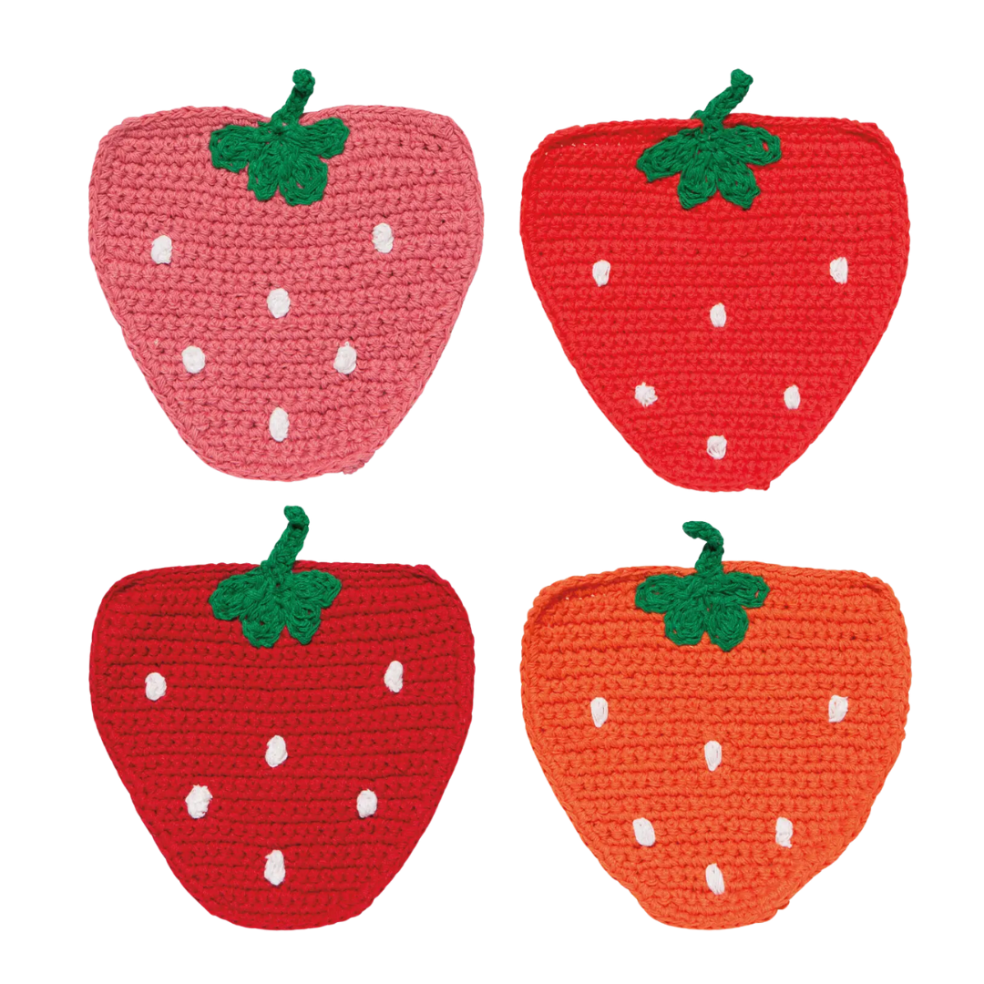 Berry Sweet Crochet Coasters Set of 4