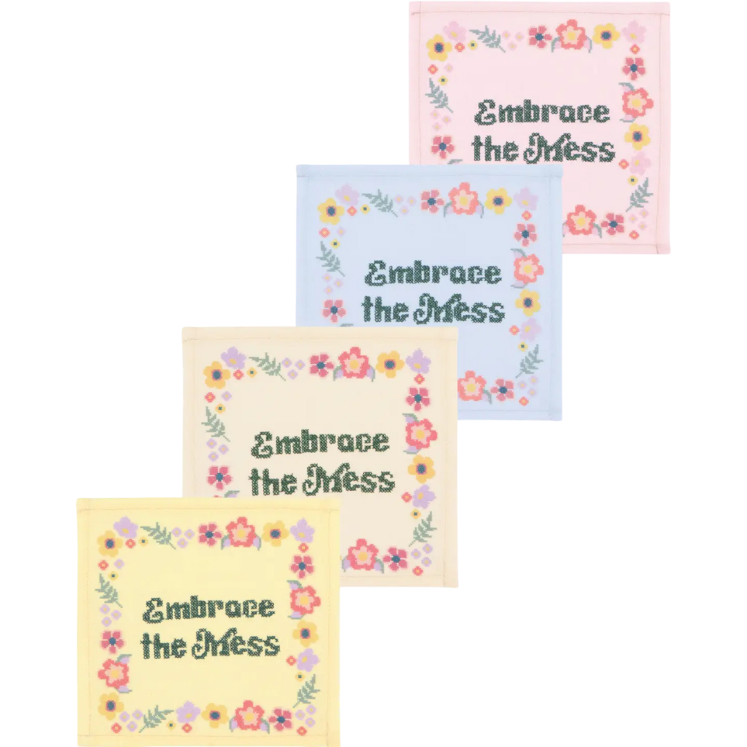Embrace The Mess Kitsch Stitch Cocktail Napkins Set of 4 Assorted