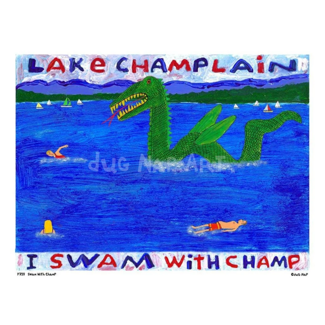 Swam with Champ Art Print (8.5"x11")