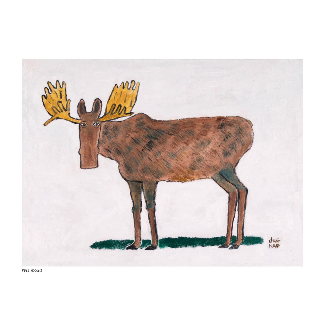 Moose On Grass Art Print (8.5"x11")