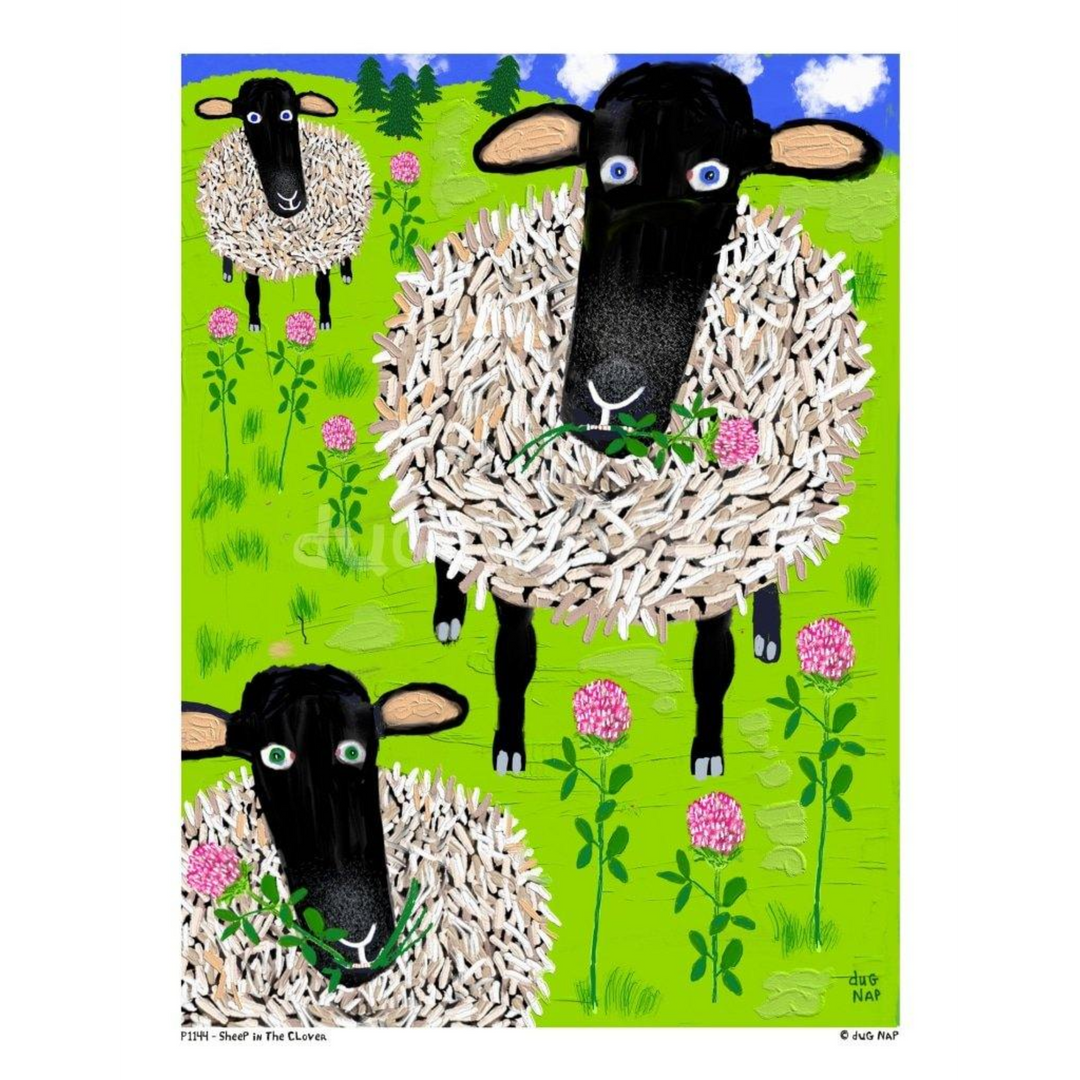 Sheep In The Clover Art Print (8.5"x11")