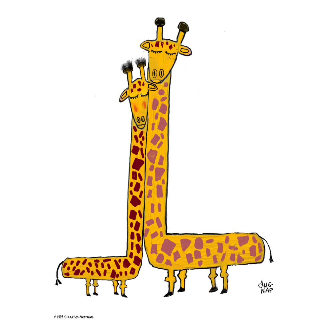 Giraffes Necking Art Print (8.5"x11")