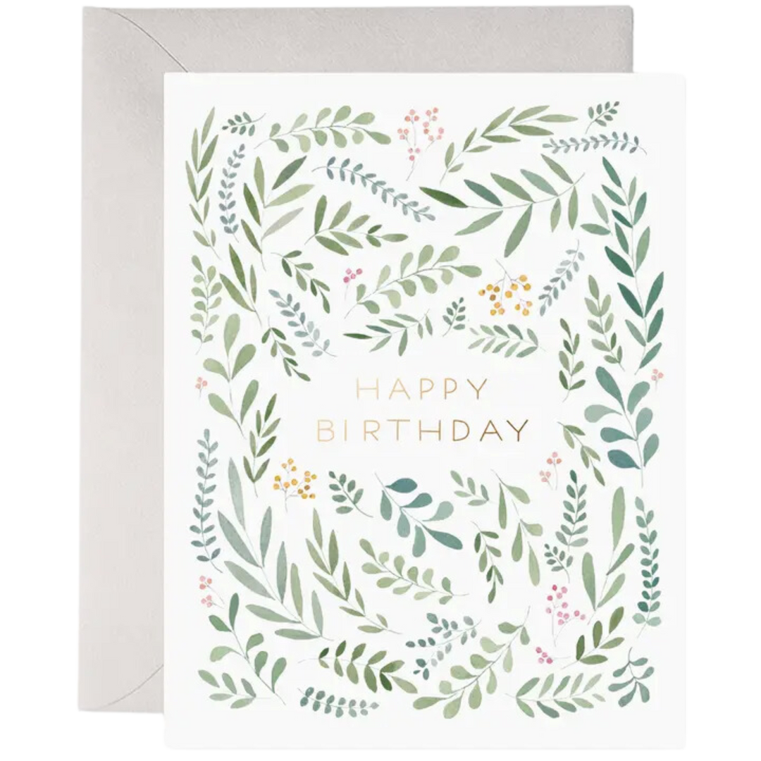 Pretty Leaves | Floral Birthday Greeting Card