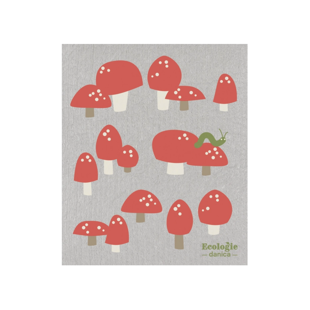 Totally Toadstools Swedish Dishcloth