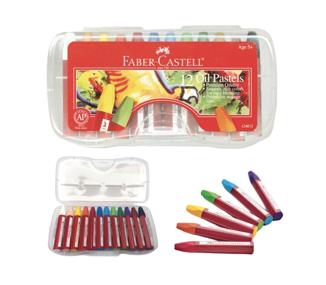 12 Oil Pastels in Storage Case for Kids