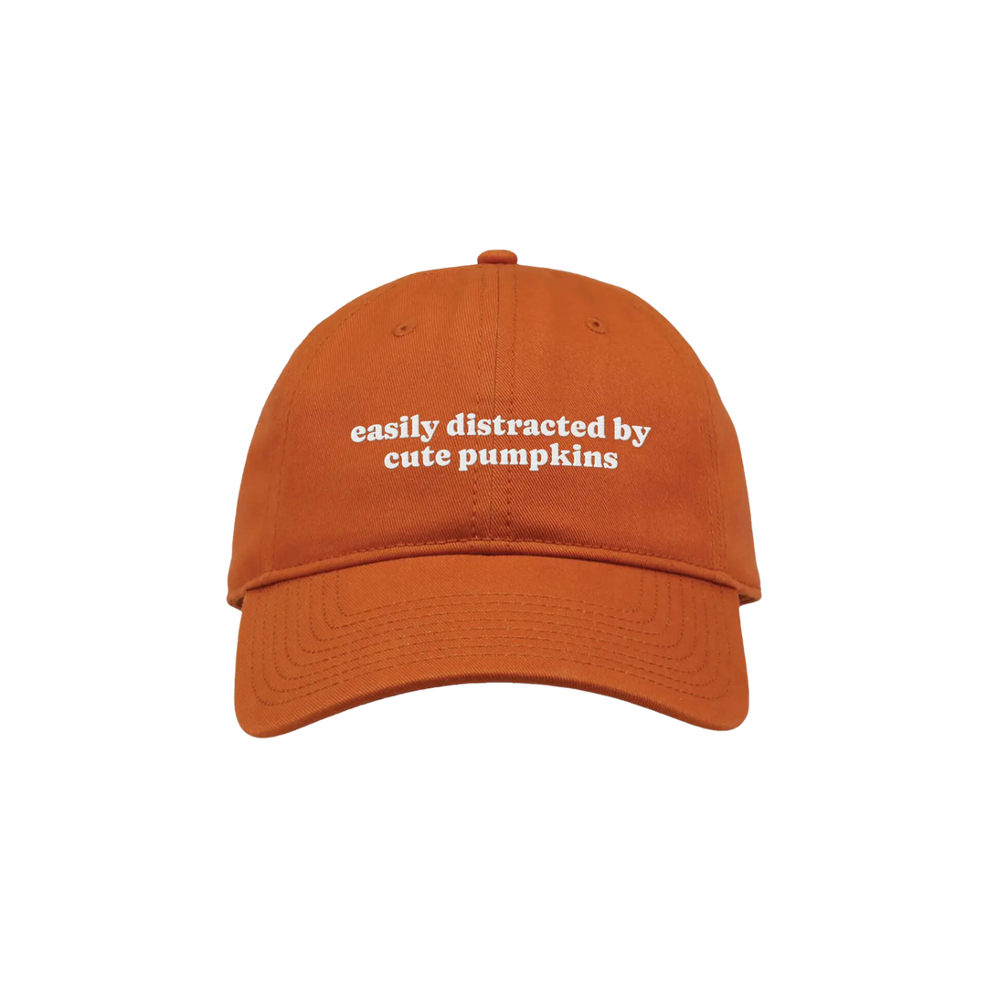Easily Distracted by Cute Pumpkins Embroidered Classic Twill Cap