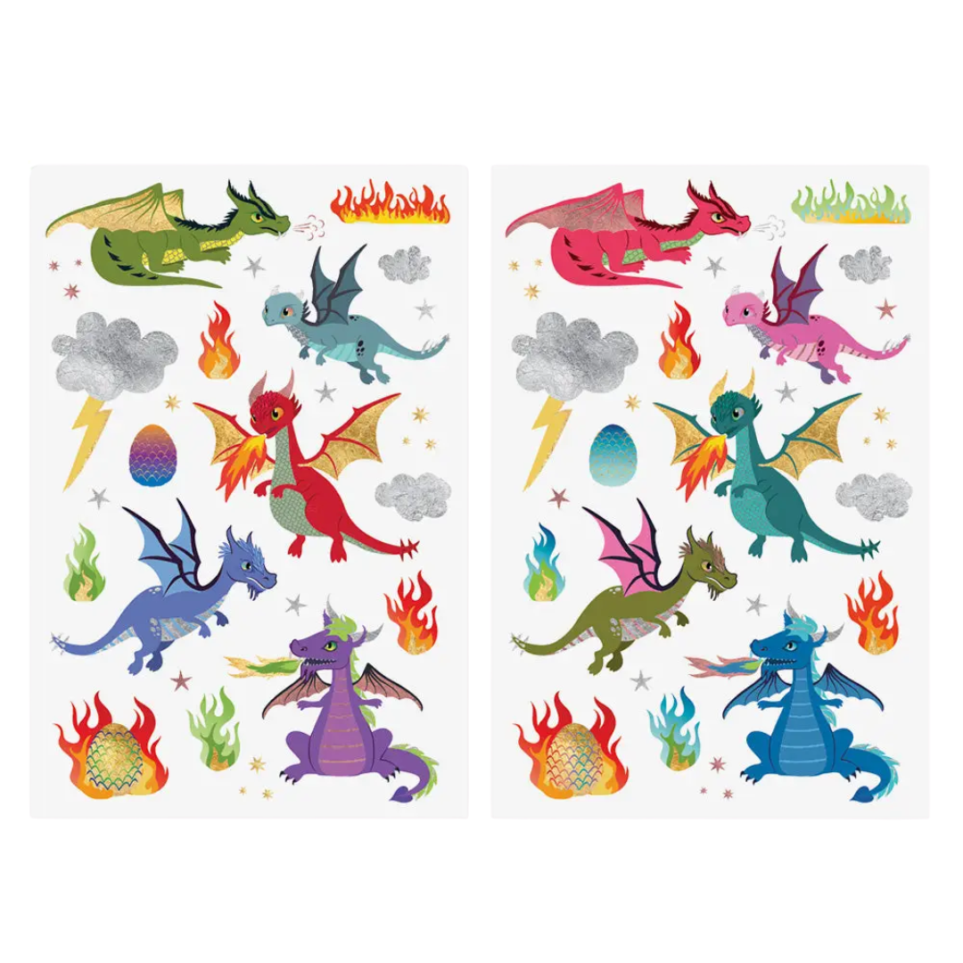 Dragons Kids Metallic Temporary Tattoo Pack | Kids Gift