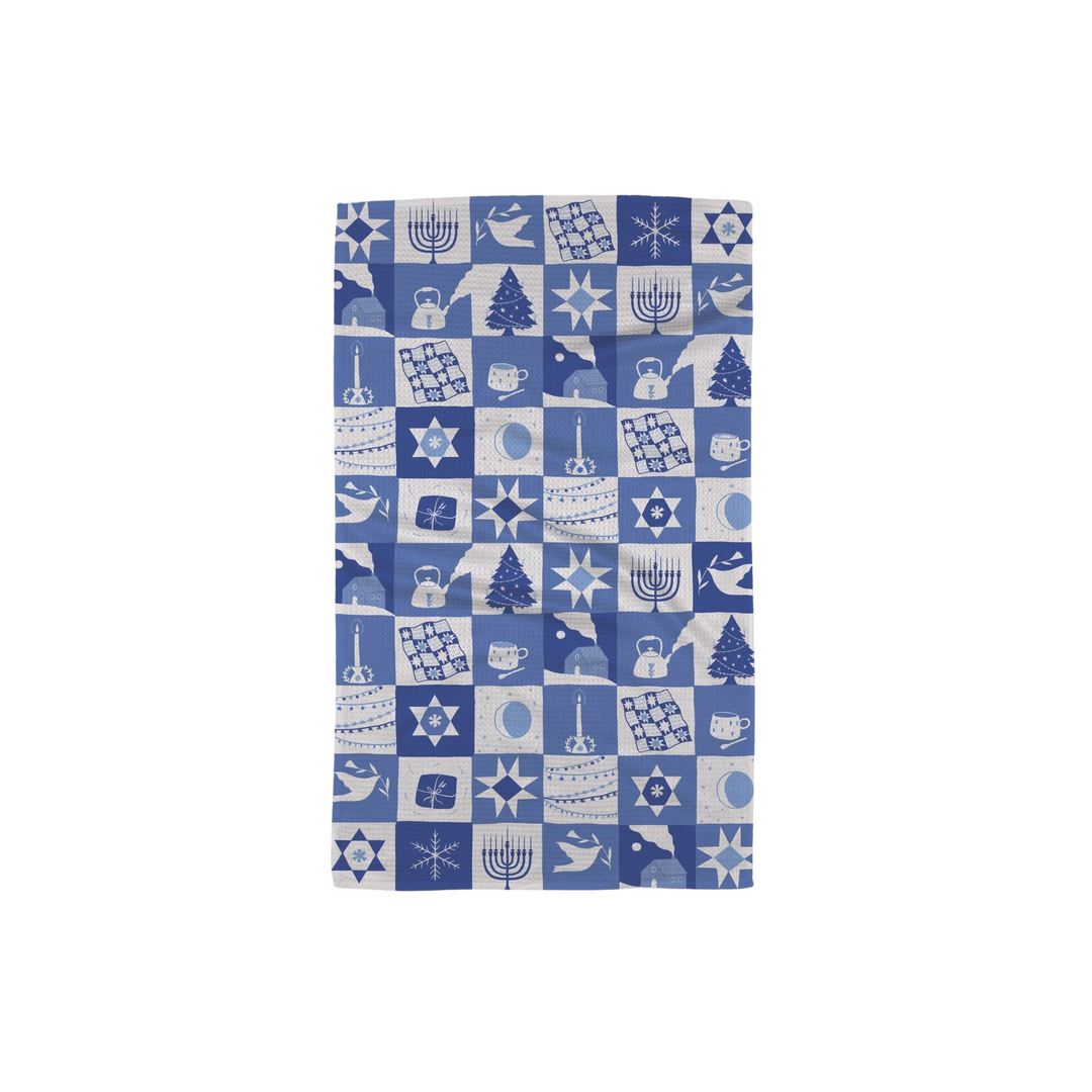 Blue Holiday Treats Tea Towel