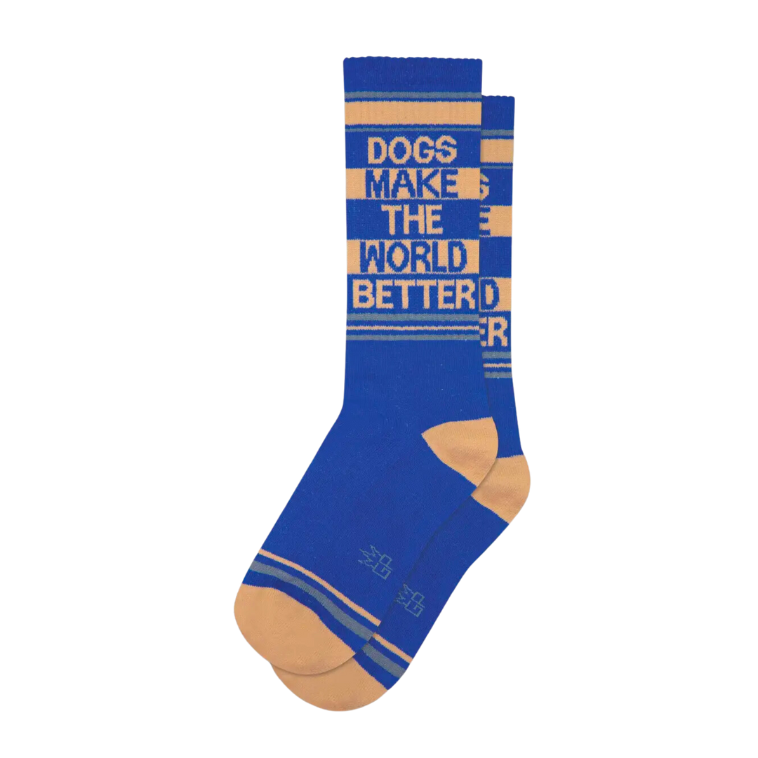 Dogs Make the World Better Gym Crew Socks
