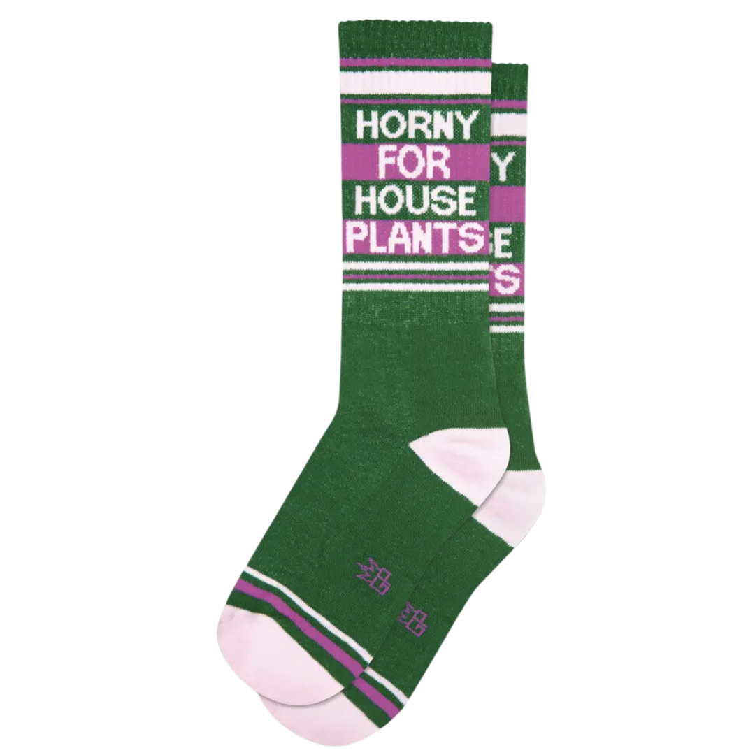Horny For House Plants Gym Crew Socks