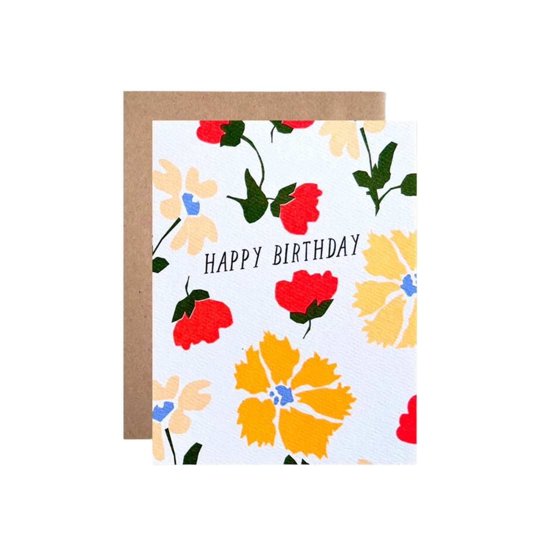 Happy Birthday Bright Neon Cut Out Garden Card