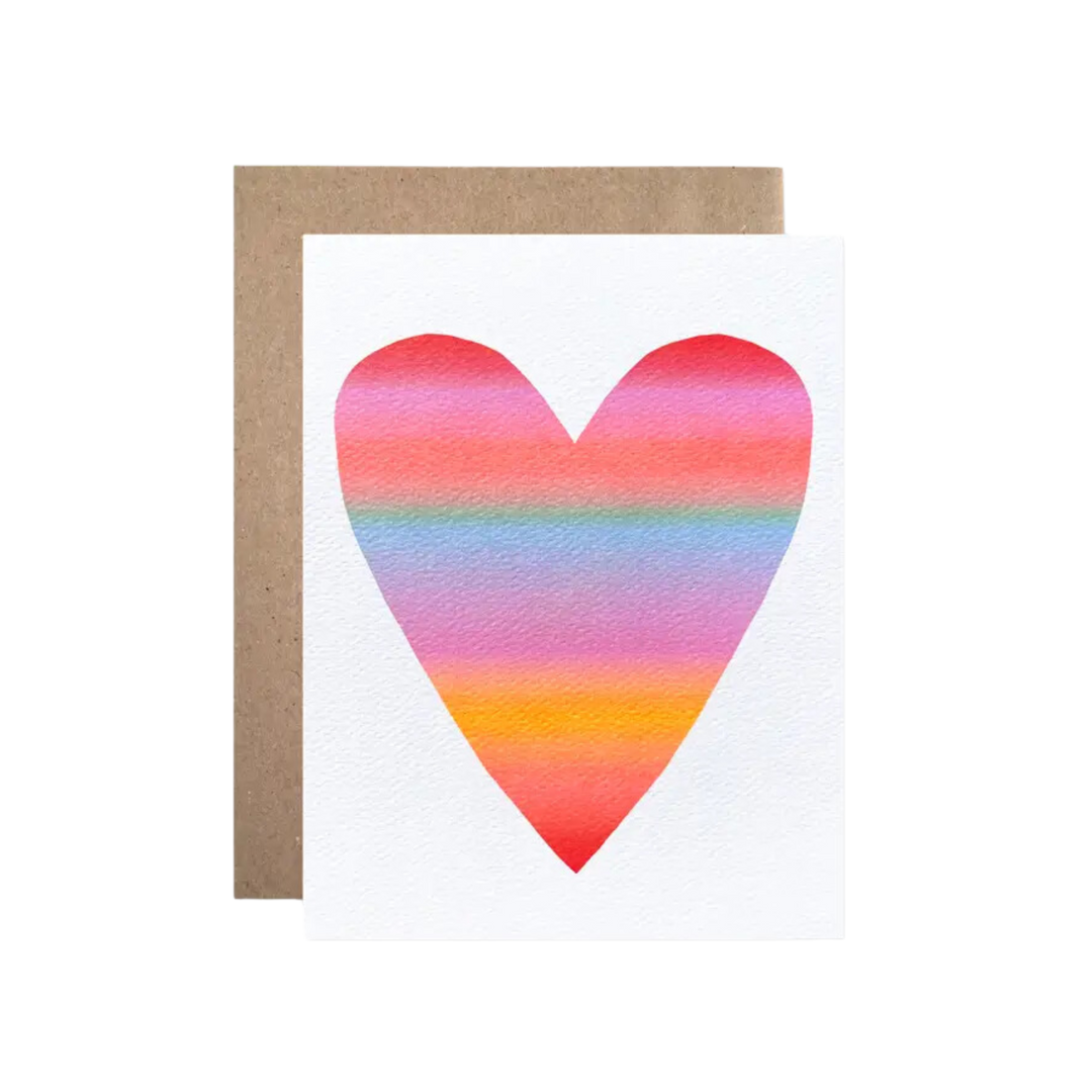 Large Neon Gradient Heart Card