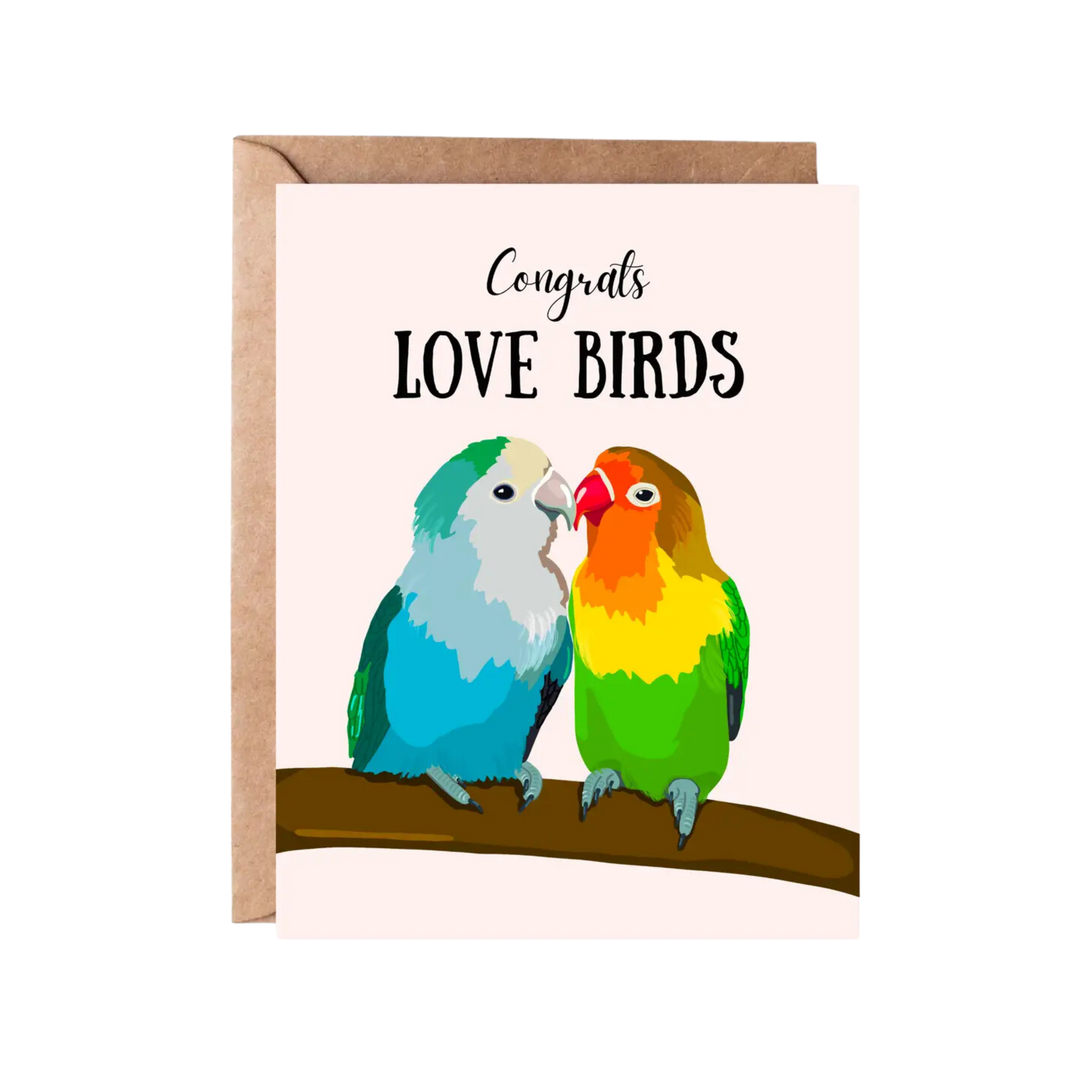 Congrats Love Bird Wedding Card