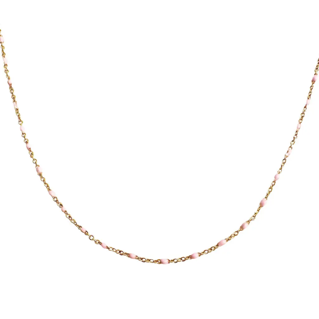 Pink Satellite Beaded Necklace