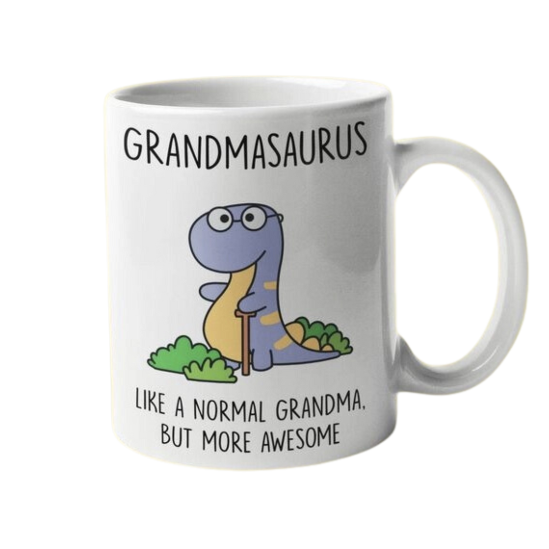 Grandmasaurus Like A Normal Grandma But More Awesome - White Gloss