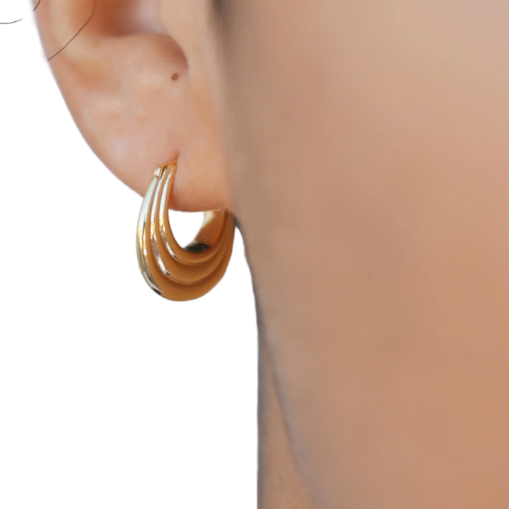 Triple Arch Hoop Earrings