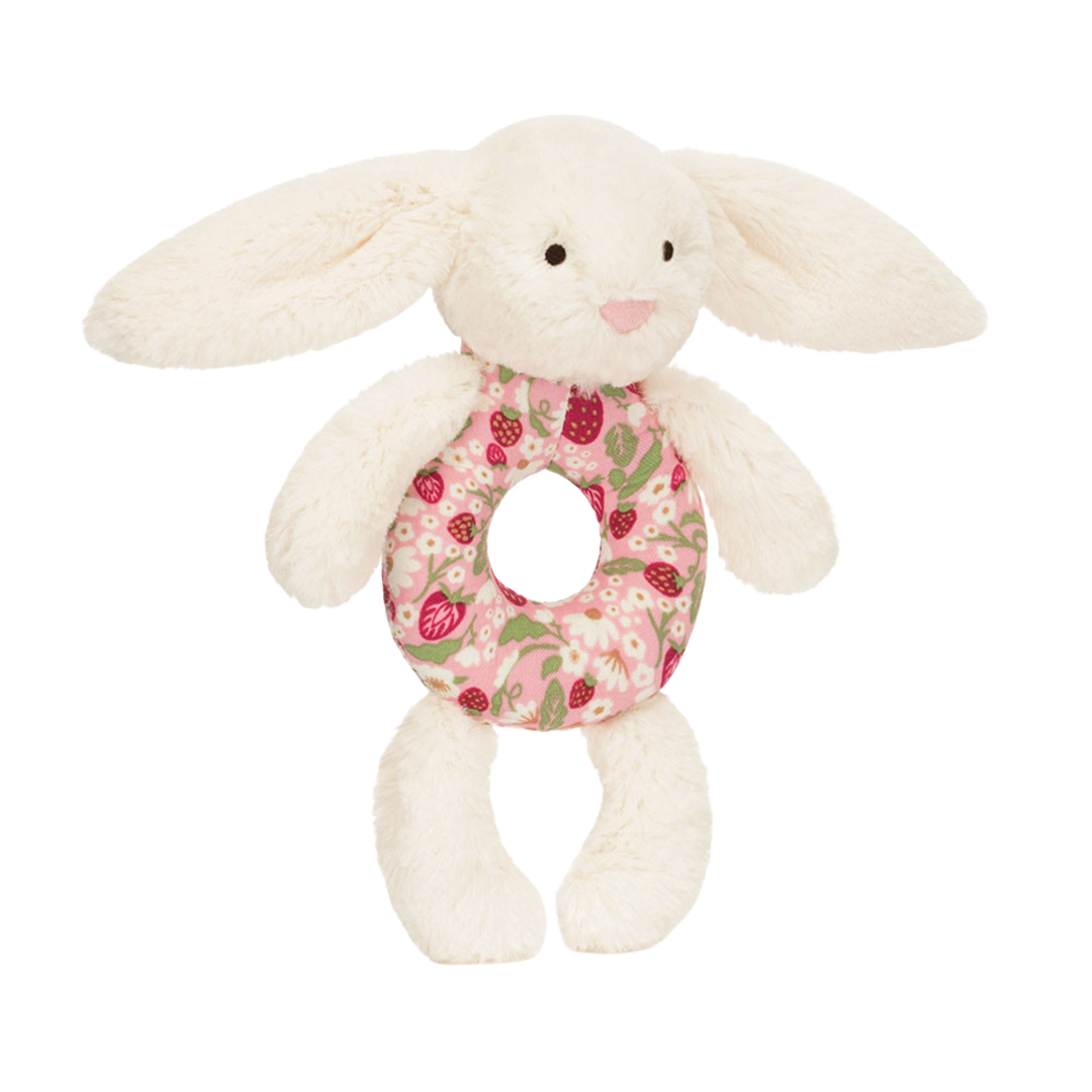 Blossom Cream Bunny 'Berry' Ring Rattle