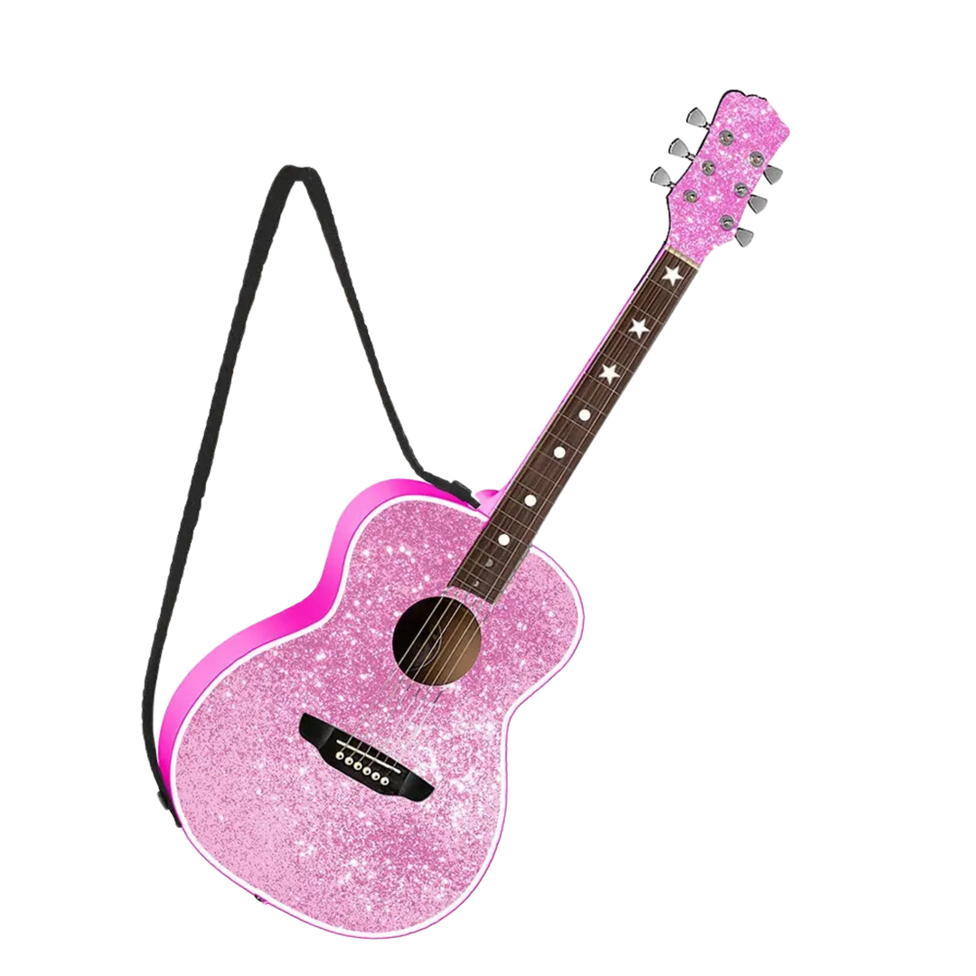Resin Pink Guitar Ornament