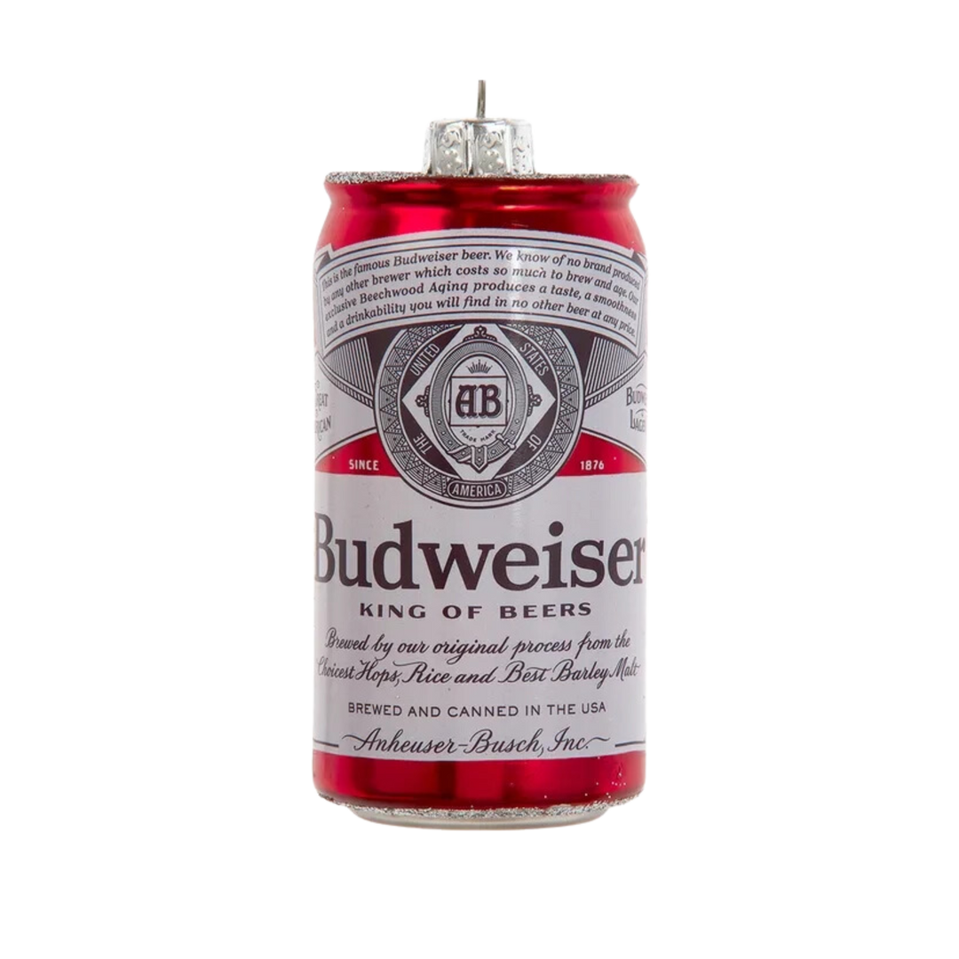 Glass Budweiser Can Ornament