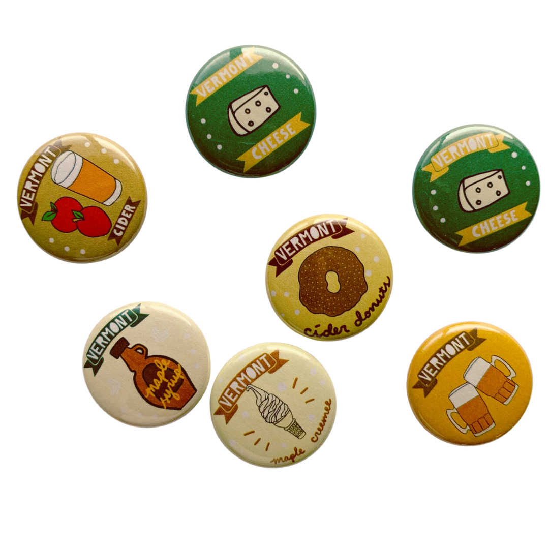 Vermont Buttons Food and Drink Icons - Assorted