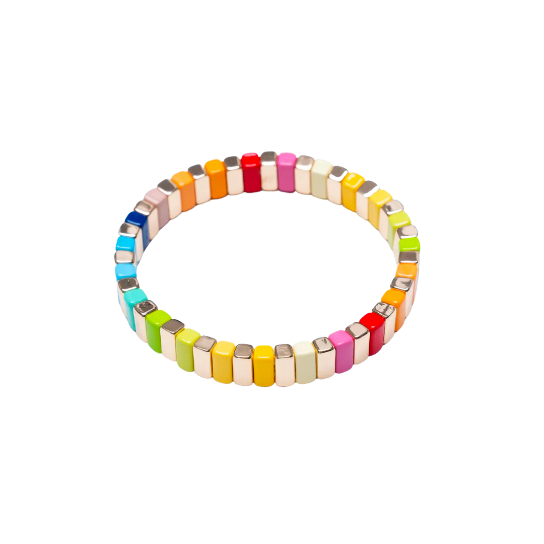 Golden Rainbow Tile Bracelet