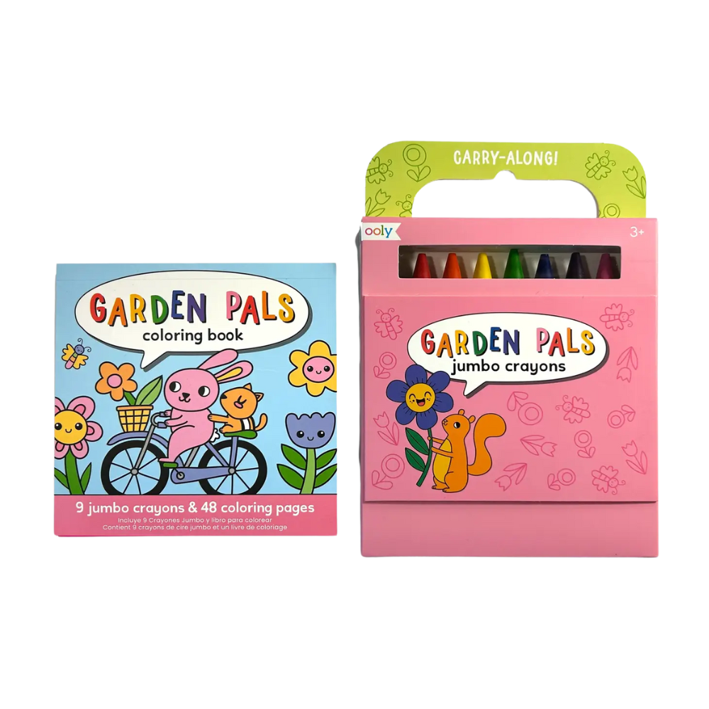 Coloring Book and Crayon Set - Garden Pals