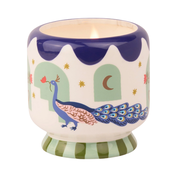 A Dopo 8oz Handpainted Ceramic Candle