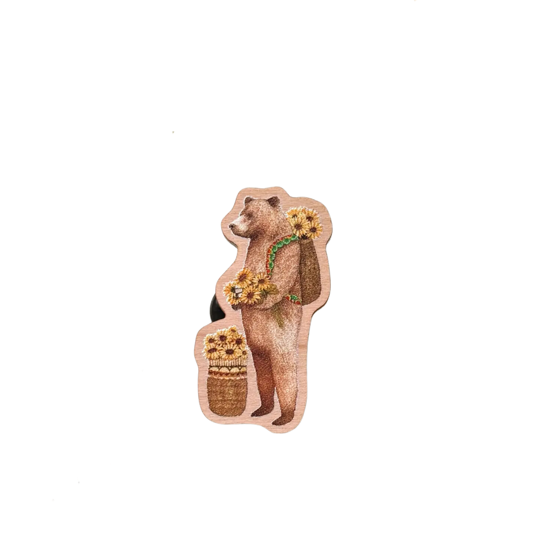 Bear Wooden Pin