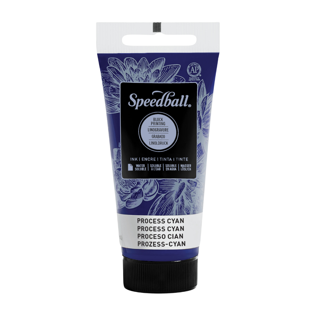 Water-Soluble Block Printing Ink 2.5oz - Process Cyan