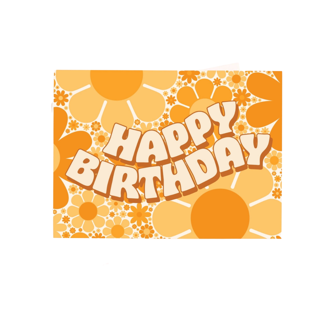 Happy Birthday Yellow Flowers Card