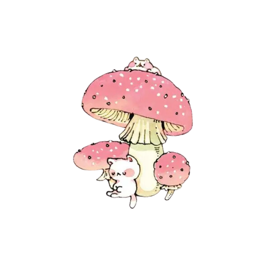 Shroom Kittens Tattoo Pair