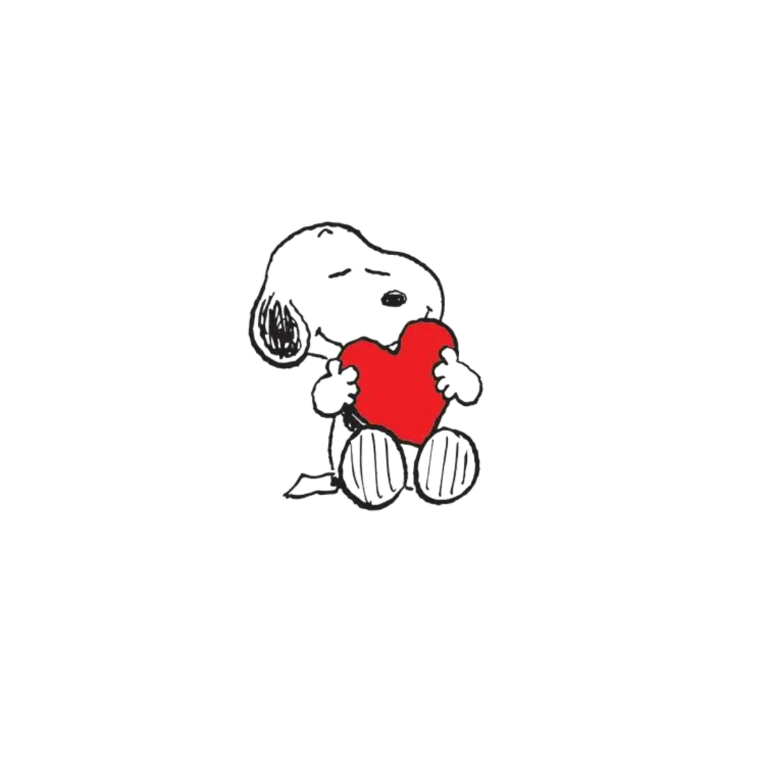 Snoopy Heart Hug Tattoo Pair
