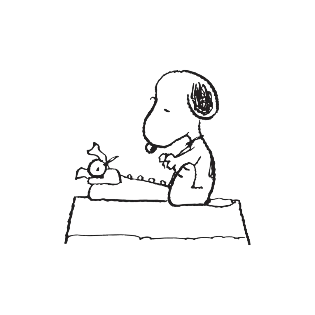 Snoopy Writer Tattoo Pair