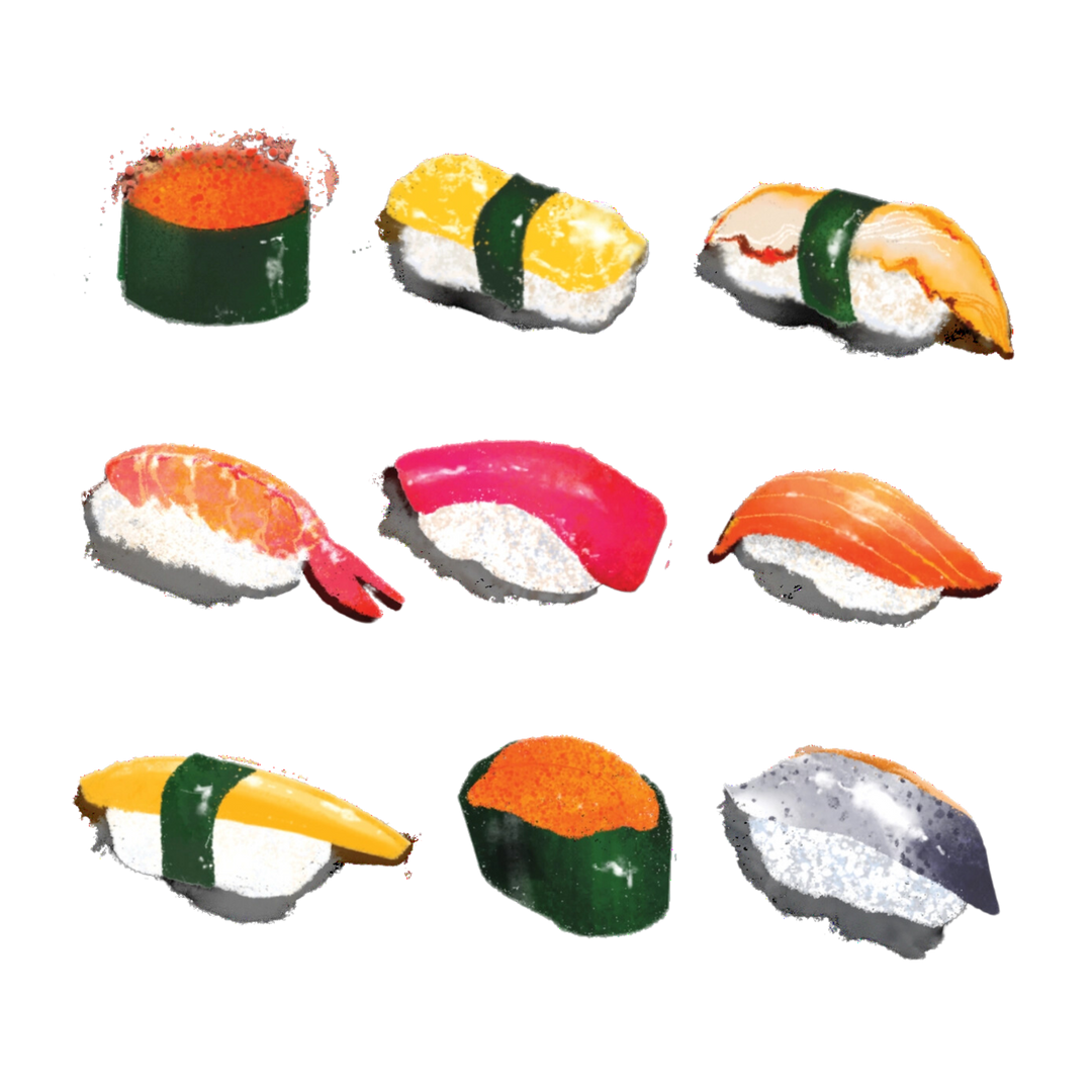 Sushi Platter Tattoo Pair
