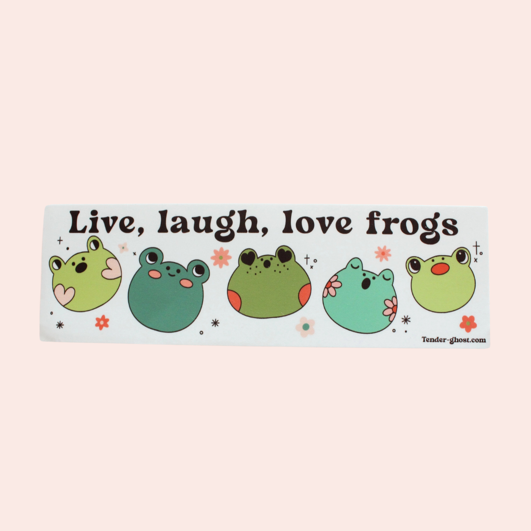 Live, Laugh, Love Frogs Bumper Sticker