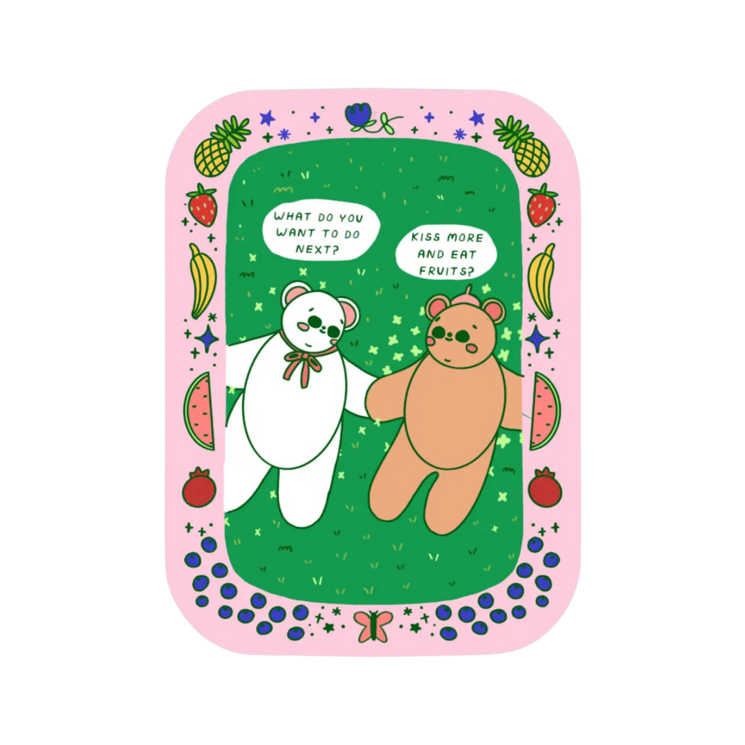 Kiss More and Eat Fruits Sticker