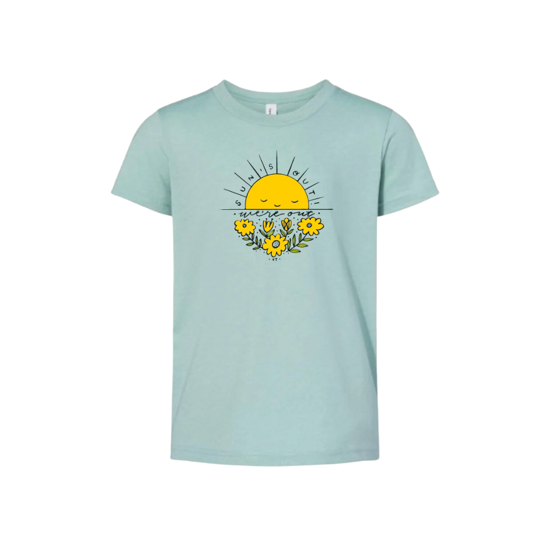 Vermont Sun's Out We're Out Kids Shirt - Heather Blue