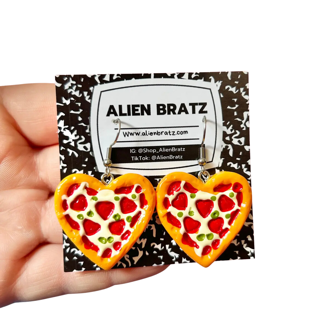 Heart Pizza Earrings