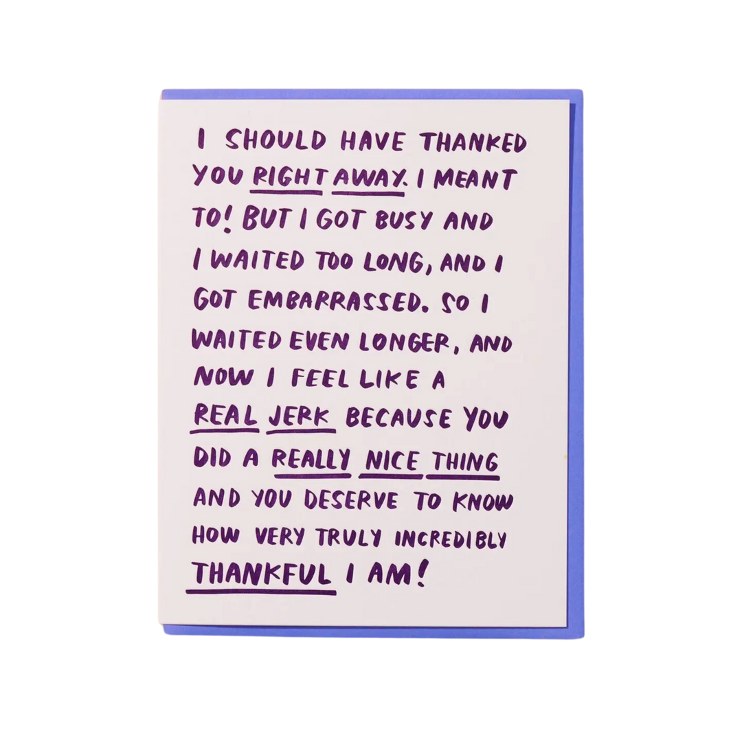 Belated Rambling Thank You Card