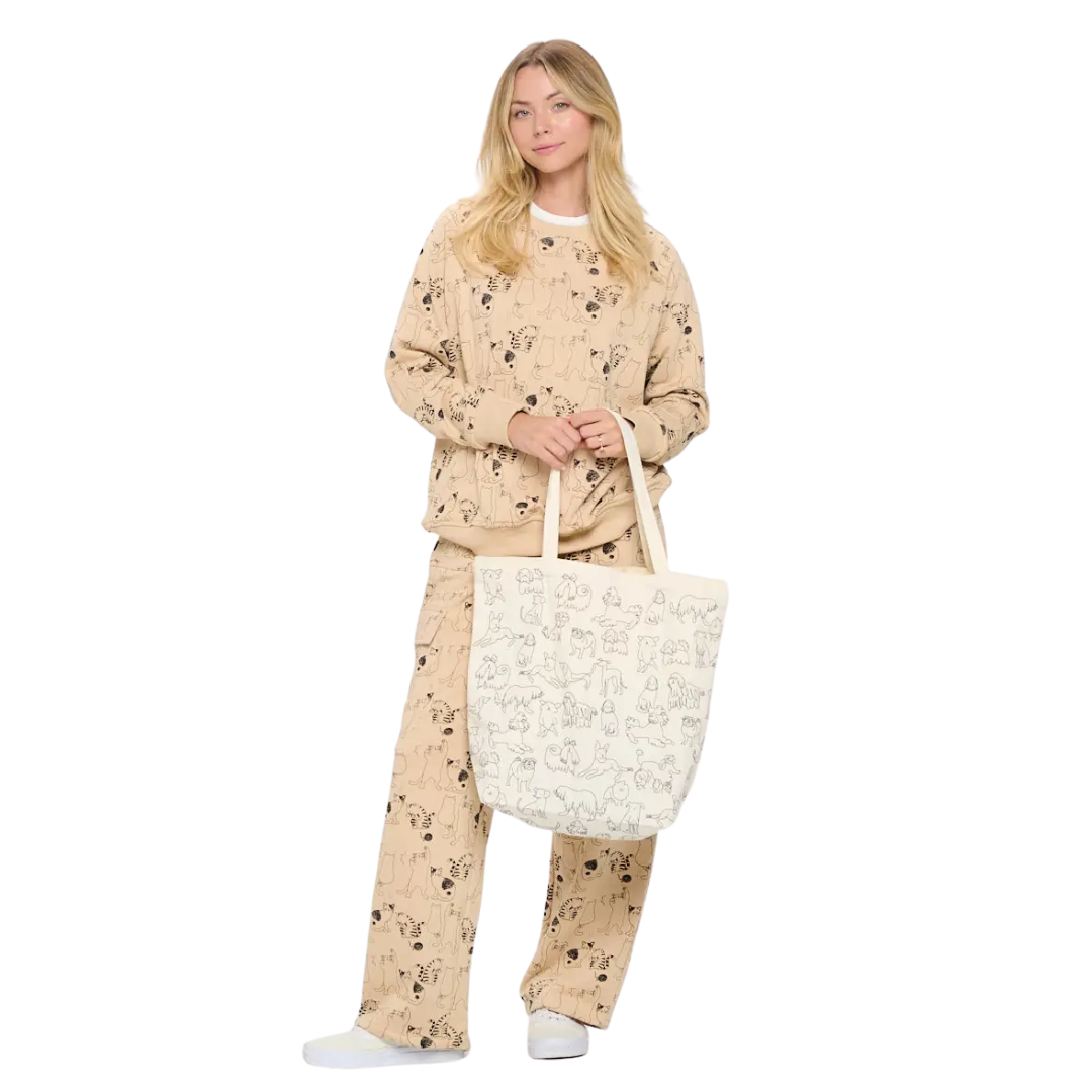 Different Breed Dog Print Tote Bag