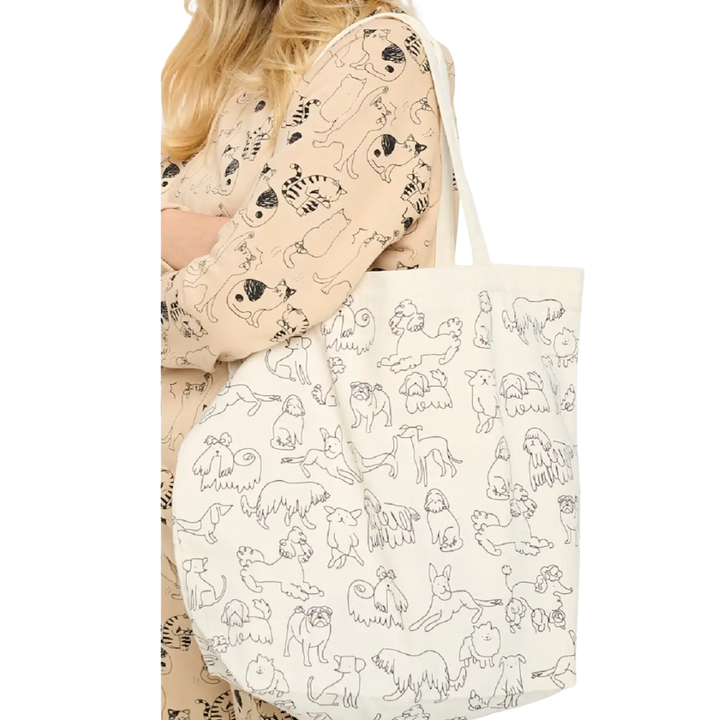 Different Breed Dog Print Tote Bag