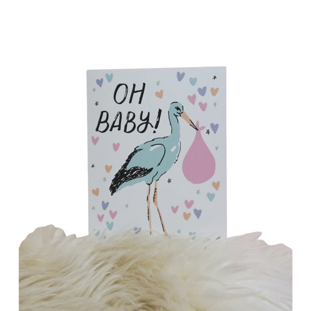 Oh Baby! Stork Greeting Card