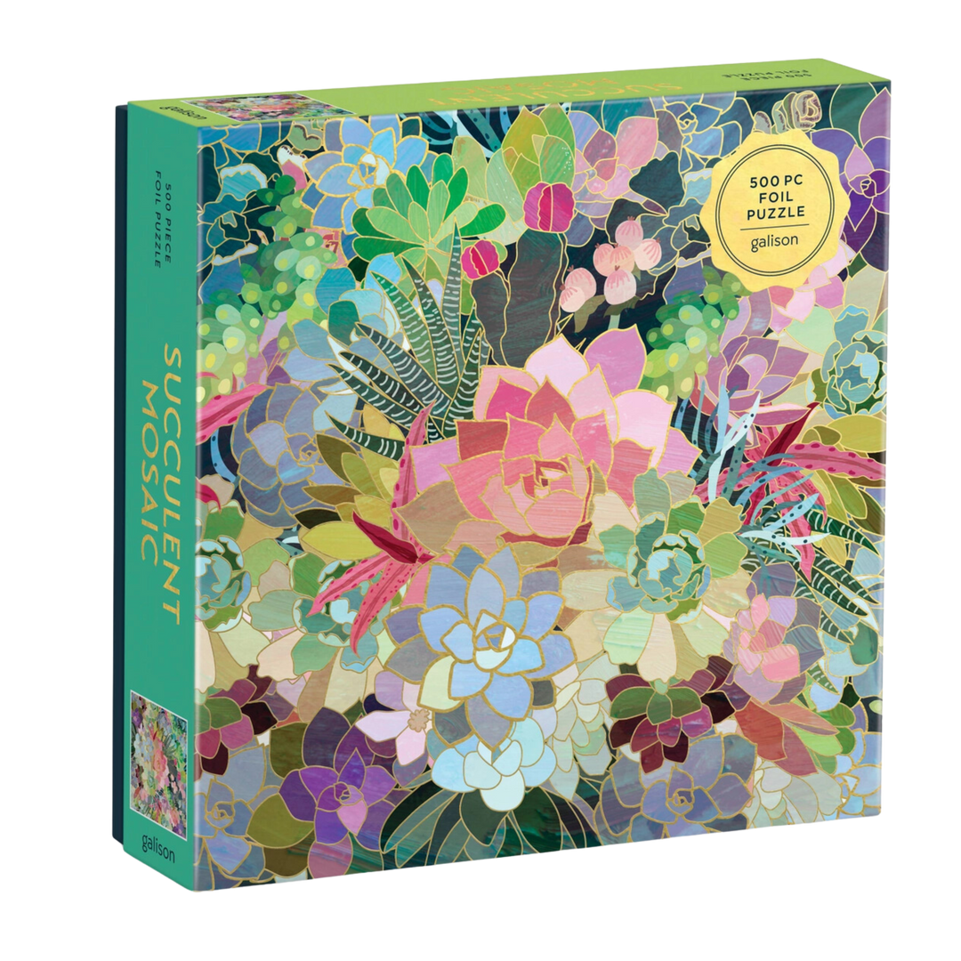 Succulent Mosaic 500 Piece Foil Puzzle