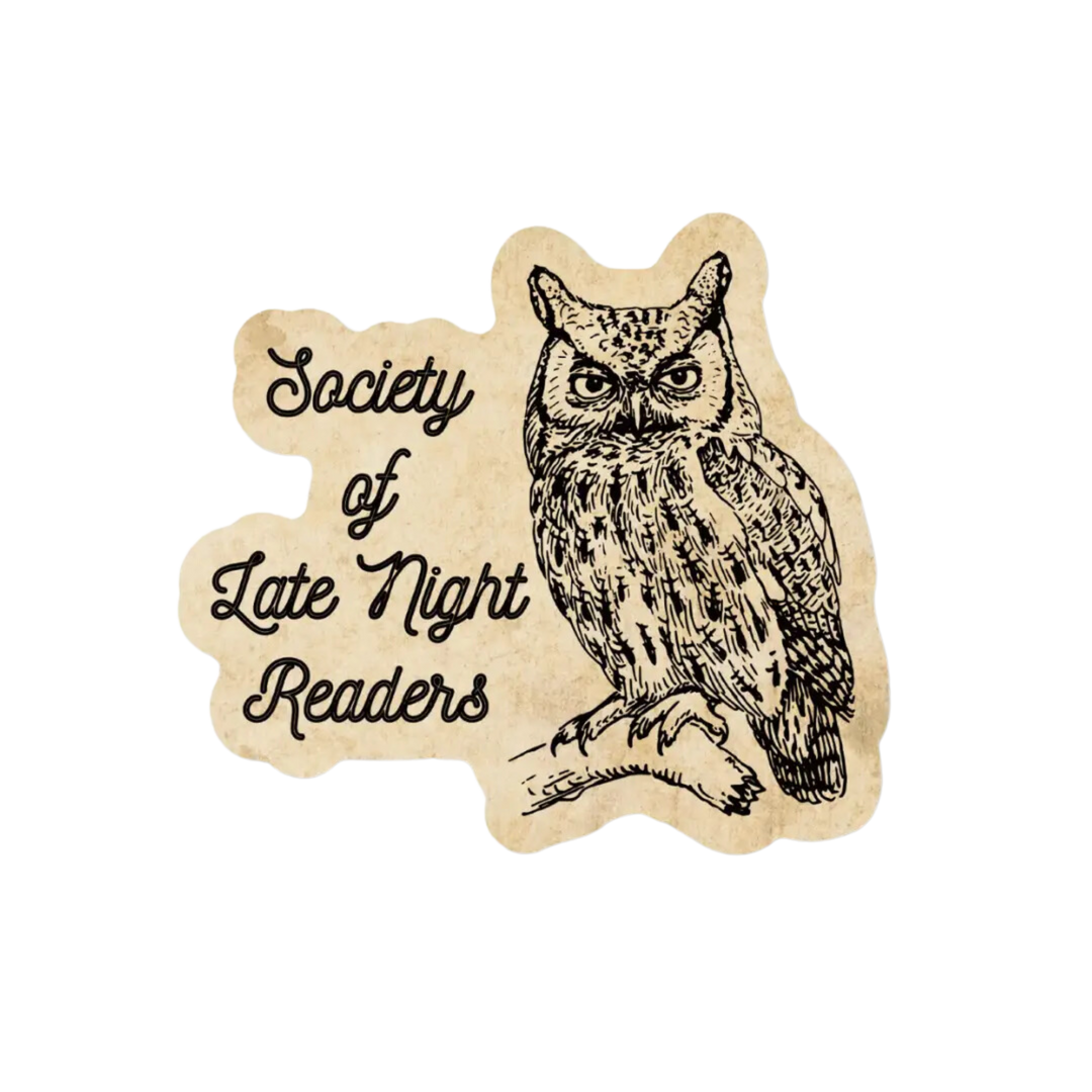 Society of Late Night Readers Die Cut Owl Vinyl Sticker