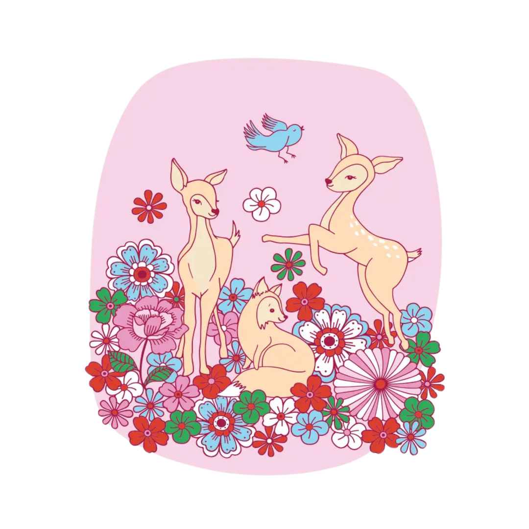 Floral Deer Print