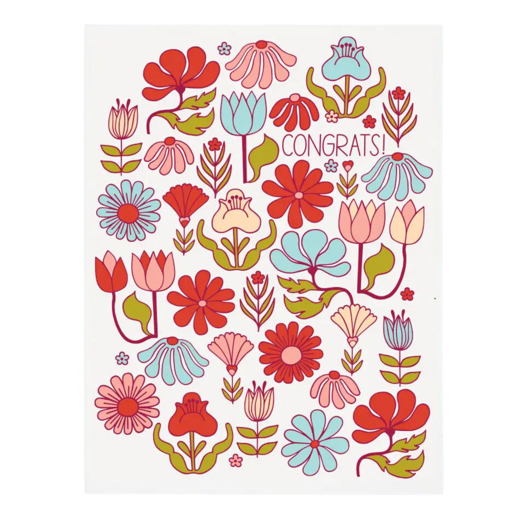 Funky Floral Congrats Card